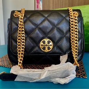 Tory Burch Willa quilted shoulder bag.